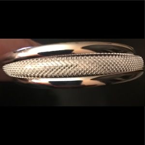 Bracelet 925 Sterling silver cuff w/bangle chain